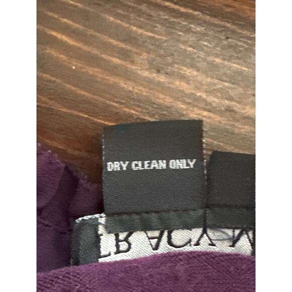 VTG 90s Y2K Ruffle Neck Tunic Sweater L Purple City Preppy Equestrian RL Vibes - Picture 9 of 13